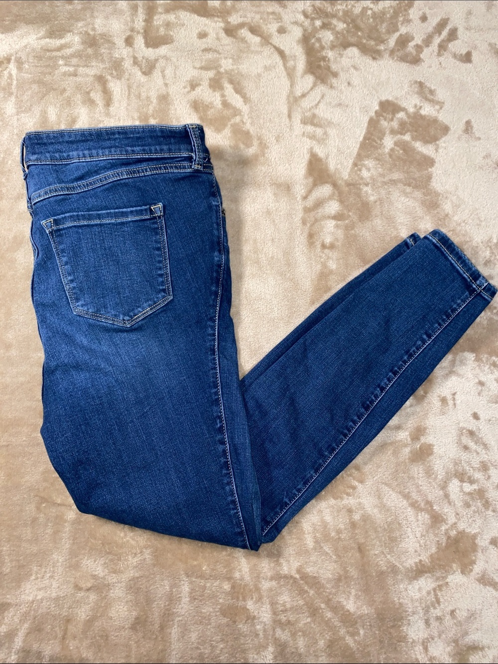 torrid Dark Blue Distressed Skinny Jeans with Knee Rips